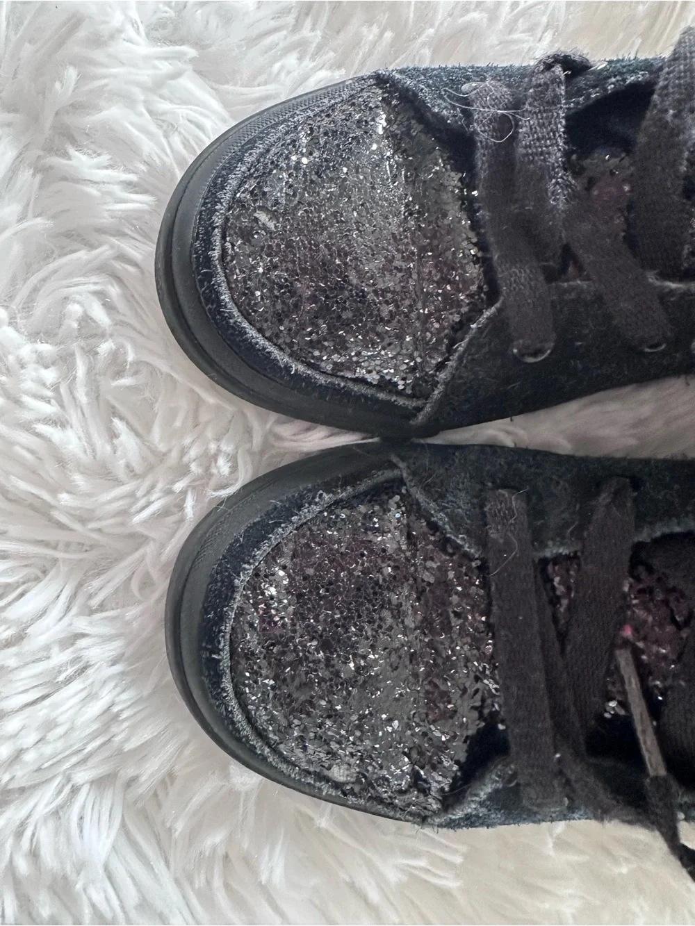UGG J I Heart Hi Top Glitter Black Sneakers size 13